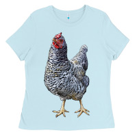 Baby Blue Dominique Chicken Ladies Tee - LillyAllenDesigns