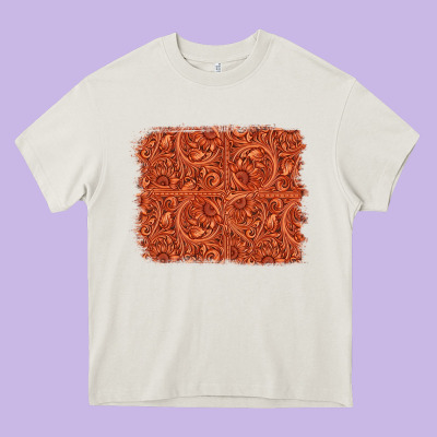 Serape Turquoise  Leather Background Heavy Core Tee Designed By Jasminsmagicworld