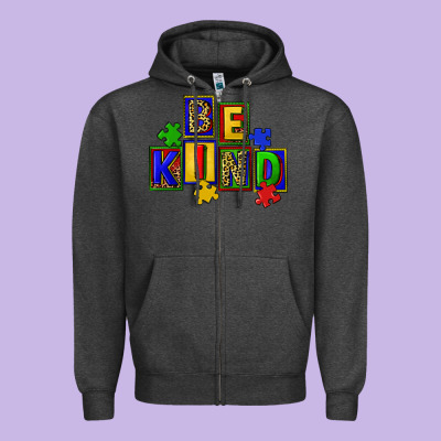 Be Kind Zipper Hoodie Designed By Cowgirlartshop