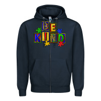 Navy Be kind Zipper Hoodie - CowGirlArtShop