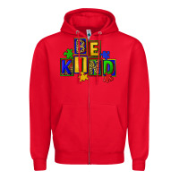 Red Be kind Zipper Hoodie - CowGirlArtShop