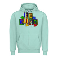 Seafoam Be kind Zipper Hoodie - CowGirlArtShop