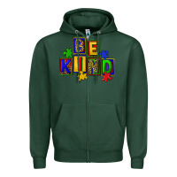 Sports Green Be kind Zipper Hoodie - CowGirlArtShop