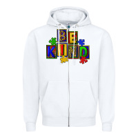 White Be kind Zipper Hoodie - CowGirlArtShop