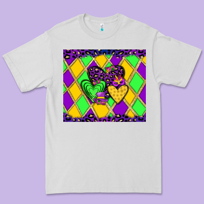Mardi Gras Hearts Premium Tee Designed By Jahusdesignshop