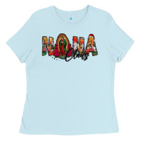 Baby Blue nana claus lady of guadalupe Ladies Tee - Jasminsmagicworld
