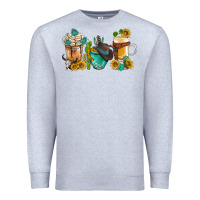 Heather Grey western coffee cups with sunflower and gemstone bbs Premium Sweatshirt - BundleAndBundleShop