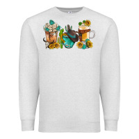 Oatmeal Heather western coffee cups with sunflower and gemstone bbs Premium Sweatshirt - BundleAndBundleShop