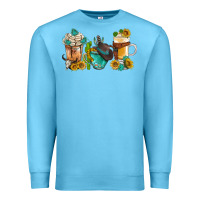 Ocean Blue western coffee cups with sunflower and gemstone bbs Premium Sweatshirt - BundleAndBundleShop