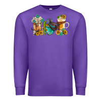 Purple western coffee cups with sunflower and gemstone bbs Premium Sweatshirt - BundleAndBundleShop