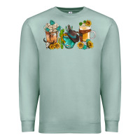 Seafoam western coffee cups with sunflower and gemstone bbs Premium Sweatshirt - BundleAndBundleShop