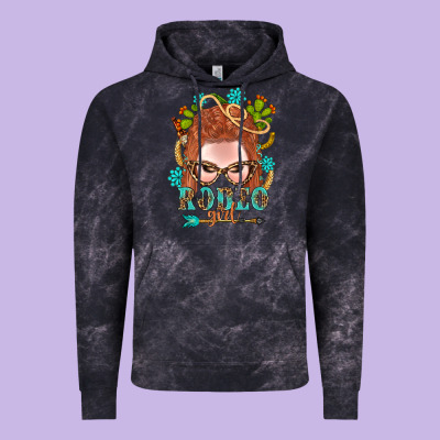 Western Rodeo Girl Braid Red Hair Vintage Hoodie Designed By Bundleandbundleshop