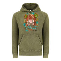 Vintage Olive Western Rodeo Girl Braid Red Hair Vintage Hoodie - BundleAndBundleShop