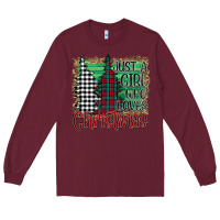 Burgundy Womens Just a Girl Who Loves Christmas Funny Long Sleeve Tee - Bettercallsaul