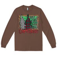 Chestnut Womens Just a Girl Who Loves Christmas Funny Long Sleeve Tee - Bettercallsaul