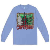 Colony Blue Womens Just a Girl Who Loves Christmas Funny Long Sleeve Tee - Bettercallsaul