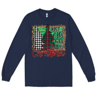 Navy Womens Just a Girl Who Loves Christmas Funny Long Sleeve Tee - Bettercallsaul