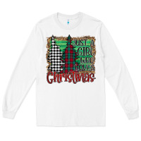 White Womens Just a Girl Who Loves Christmas Funny Long Sleeve Tee - Bettercallsaul