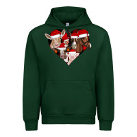 Forest Green farm animals christmas Urban Hoodie - CowhideDigitalArt