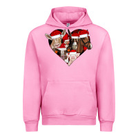 Fuchsia Pink farm animals christmas Urban Hoodie - CowhideDigitalArt
