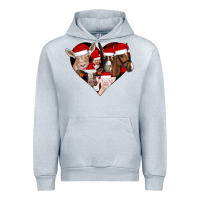 Heather Grey farm animals christmas Urban Hoodie - CowhideDigitalArt