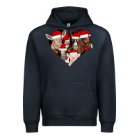 Navy farm animals christmas Urban Hoodie - CowhideDigitalArt