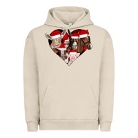 Pigment French Oak farm animals christmas Urban Hoodie - CowhideDigitalArt