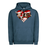 Pigment Midnight Navy farm animals christmas Urban Hoodie - CowhideDigitalArt