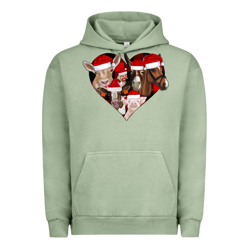 Farm Animals Christmas Urban Hoodie by CowhideDigitalArt | Teevron
