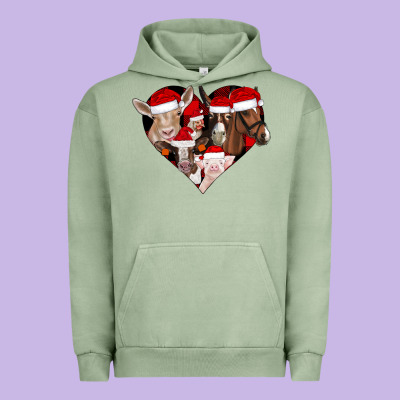 Farm Animals Christmas Urban Hoodie Designed By Cowhidedigitalart