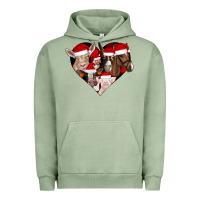 Pigment Oil Green farm animals christmas Urban Hoodie - CowhideDigitalArt