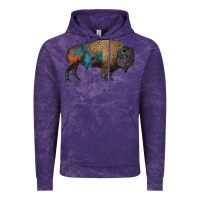 Cloud Purple leopard bison Vintage Hoodie - RanaPortraitStore