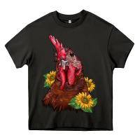 Asphalt rooster sunflower Heavy Core Tee - BarkalooDesign
