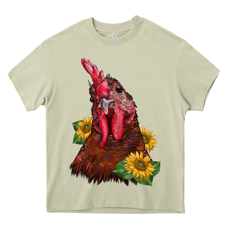 Rooster Sunflower Heavy Core Tee by BarkalooDesign | Teevron