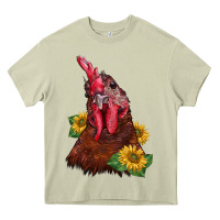 Mossy rooster sunflower Heavy Core Tee - BarkalooDesign