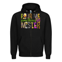 Black Pour me something mister Marri Gras Zipper Hoodie - HowdyJamesFarm