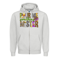 Dove Grey Pour me something mister Marri Gras Zipper Hoodie - HowdyJamesFarm