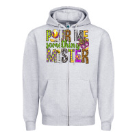 Heather Grey Pour me something mister Marri Gras Zipper Hoodie - HowdyJamesFarm