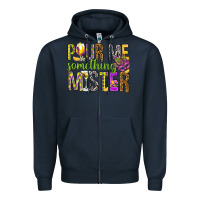 Navy Pour me something mister Marri Gras Zipper Hoodie - HowdyJamesFarm