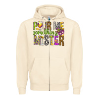 Sandshell Pour me something mister Marri Gras Zipper Hoodie - HowdyJamesFarm