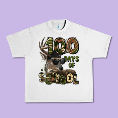 100 Days Of School Hunting Deer Urban Heavy Tee Designed By Lillyallendesigns