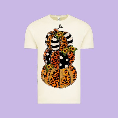 Leopard Pumpkin Polka Dot Sunflower Vintage Tee Designed By Jahusdesignshop