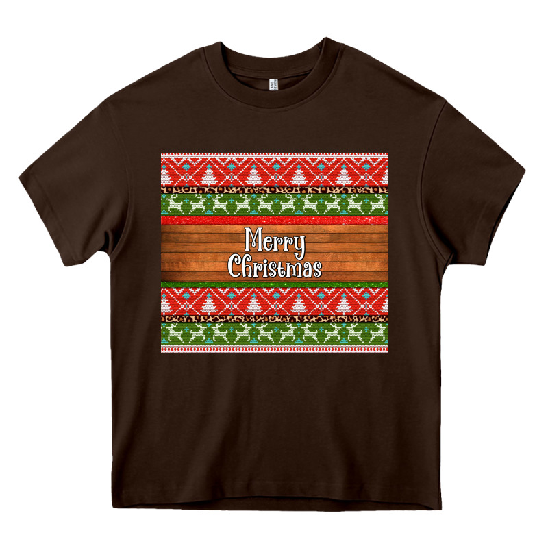 Merry Christmas Knitted Reindeer Pattern Heavy Core Tee by Jasminsmagicworld | Teevron