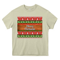 Mossy merry christmas knitted reindeer pattern Heavy Core Tee - Jasminsmagicworld