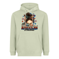 Matcha All American mama messy bun 4th of july Heavyweight Hoodie - FaDigitalArtStudio