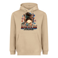 Mushroom All American mama messy bun 4th of july Heavyweight Hoodie - FaDigitalArtStudio