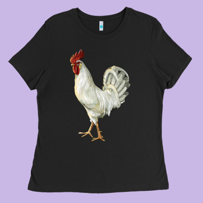 Leghorn Rooster Ladies Tee Designed By Lillyallendesigns