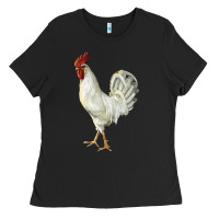 Black Leghorn Rooster Ladies Tee - LillyAllenDesigns