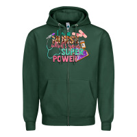 Sports Green i'm a nurse what's your superpower Zipper Hoodie - CowGirlArtShop