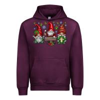 Mauve Wine christmas gnomes celebration Urban Hoodie - CowhideDigitalArt